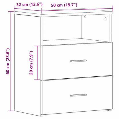 Nachttisch Schwarz Eichen-Optik 50 x 32 x 60 cm Holzwerkstoff