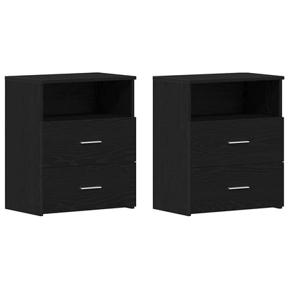 Nachttisch 2 Stk. Schwarz Eichen-Optik 50 x 32 x 60 cm