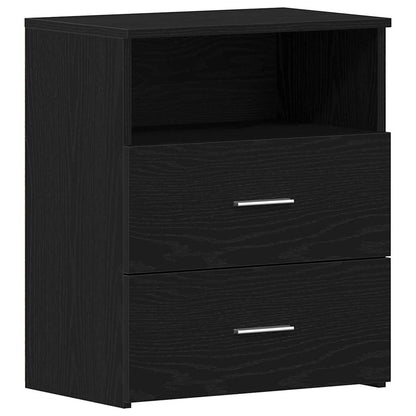 Nachttisch 2 Stk. Schwarz Eichen-Optik 50 x 32 x 60 cm