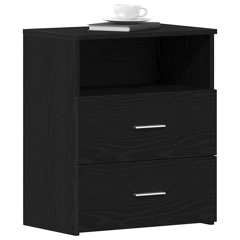 Nachttisch 2 Stk. Schwarz Eichen-Optik 50 x 32 x 60 cm