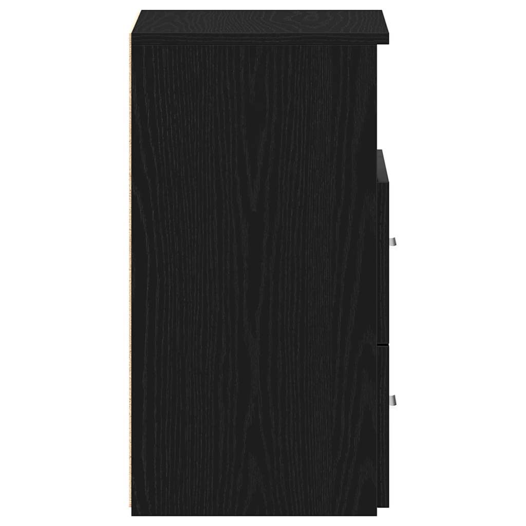 Nachttisch 2 Stk. Schwarz Eichen-Optik 50 x 32 x 60 cm