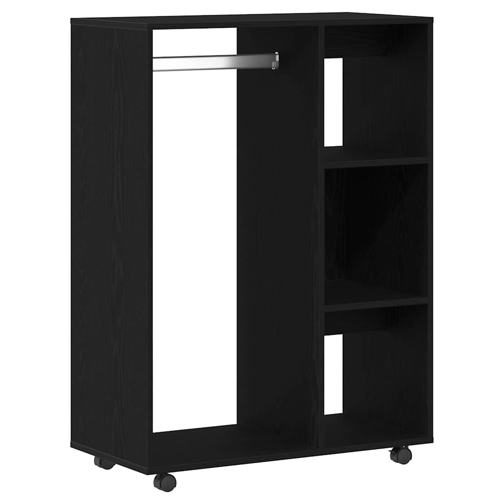 Kleiderschrank Schwarz Eichen-Optik 80x40x110 cm Holzwerkstoff