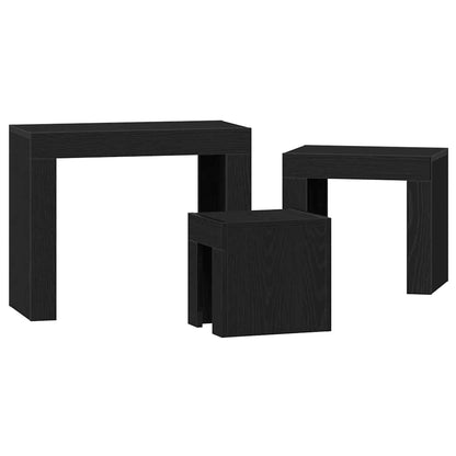Satztische 3 stk. Schwarz Eichen-Optik 61 x 30 x 50 cm