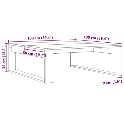 Couchtisch Schwarz Eichen-Optik 100 x 100 x 35 cm Holzwerkstoff