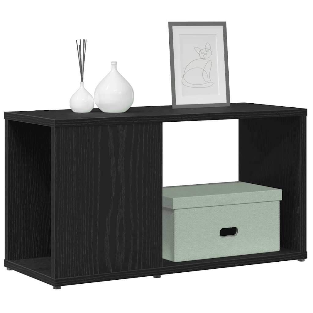 Meuble TV aspect chêne noir 60x24x32 cm matériau à base de bois