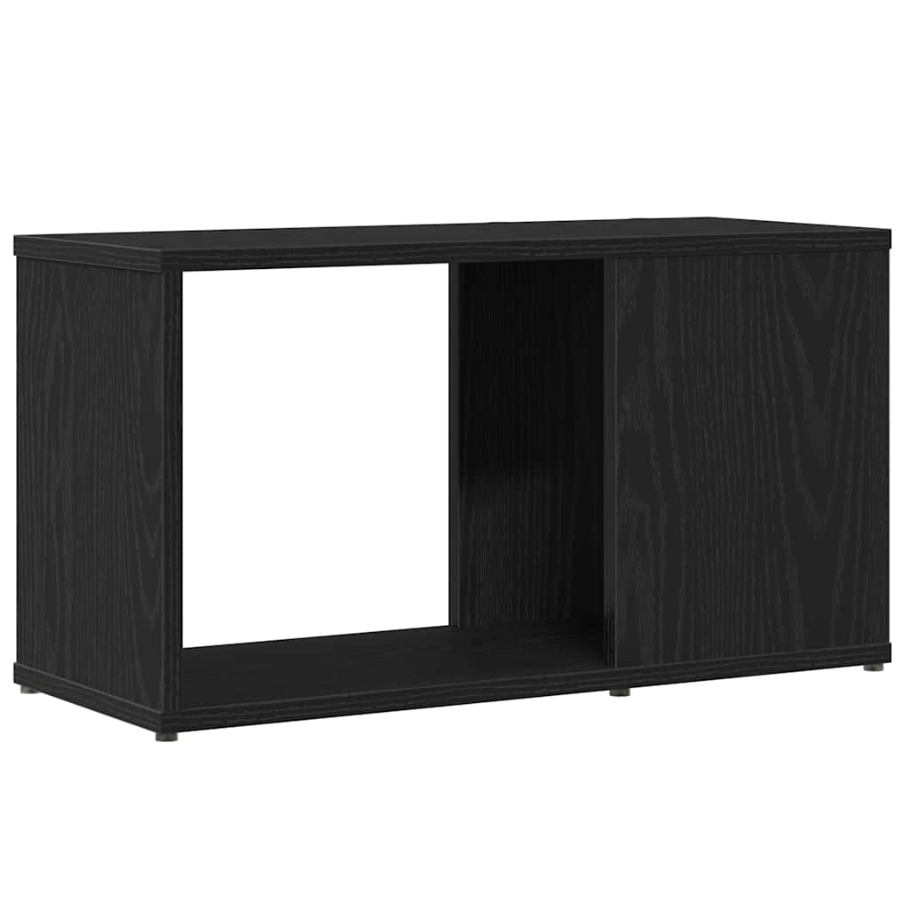 Meuble TV aspect chêne noir 60x24x32 cm matériau à base de bois