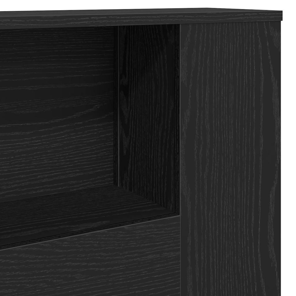 Kopfteil Schrank Schwarz Eichen-Optik Holzwerkstoff