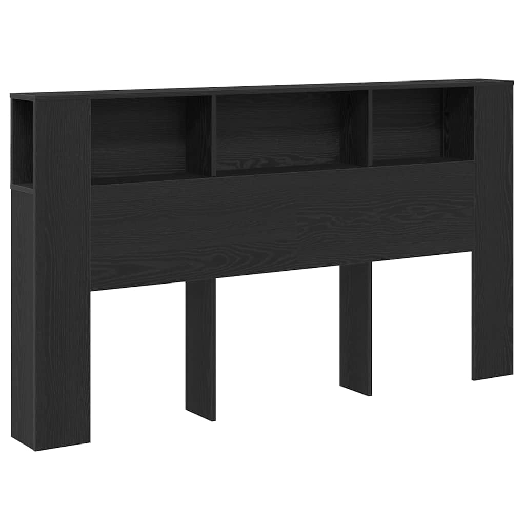 Kopfteil Schrank Schwarz Eichen-Optik Holzwerkstoff