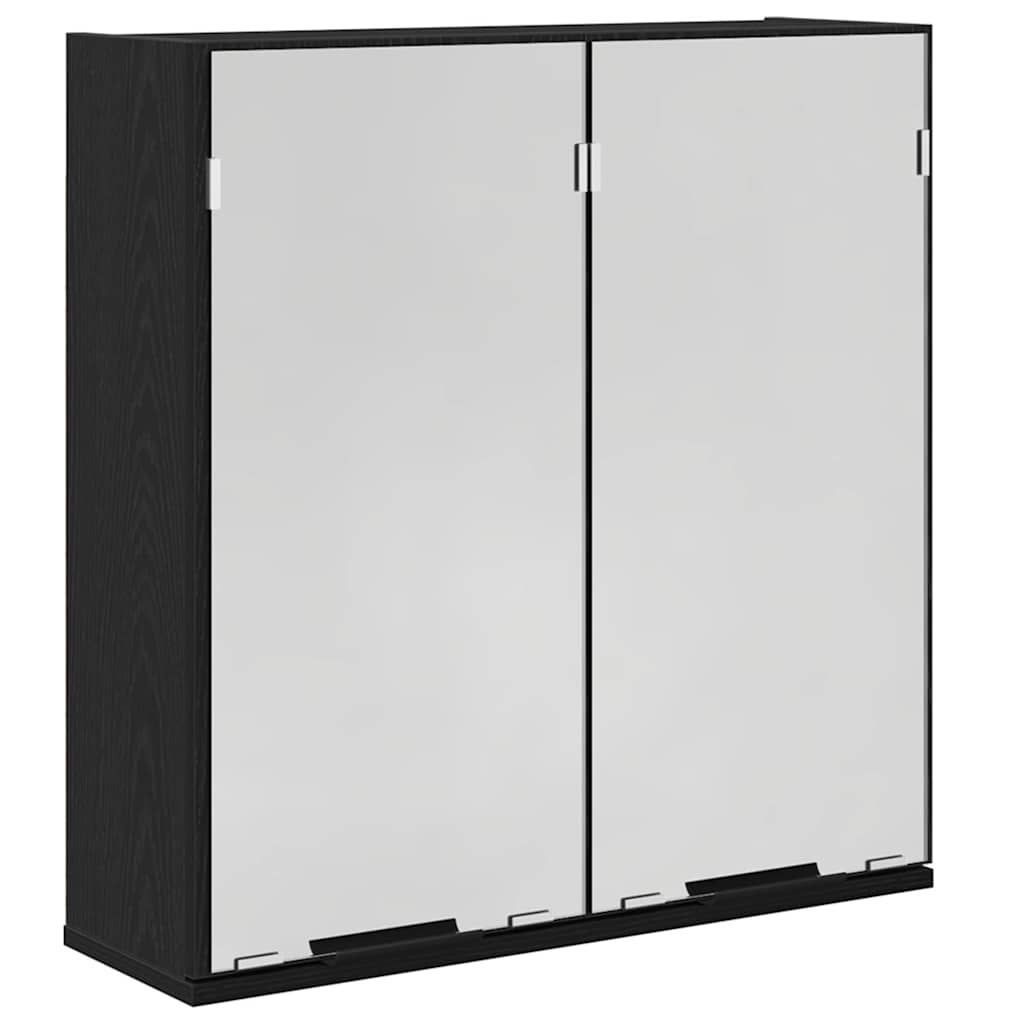 Spiegelschrank Schwarz Eichen-Optik 64 x 20 x 67 cm