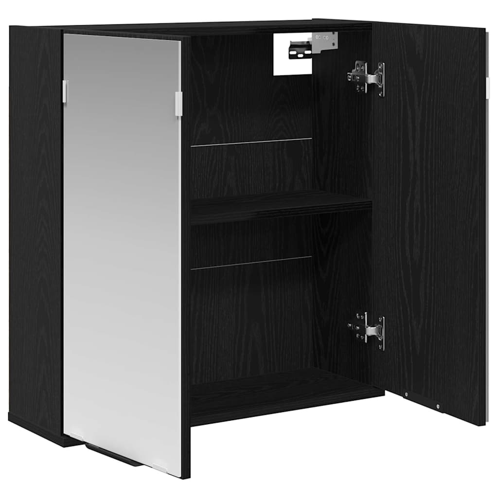 Spiegelschrank Schwarz Eichen-Optik 64 x 20 x 67 cm