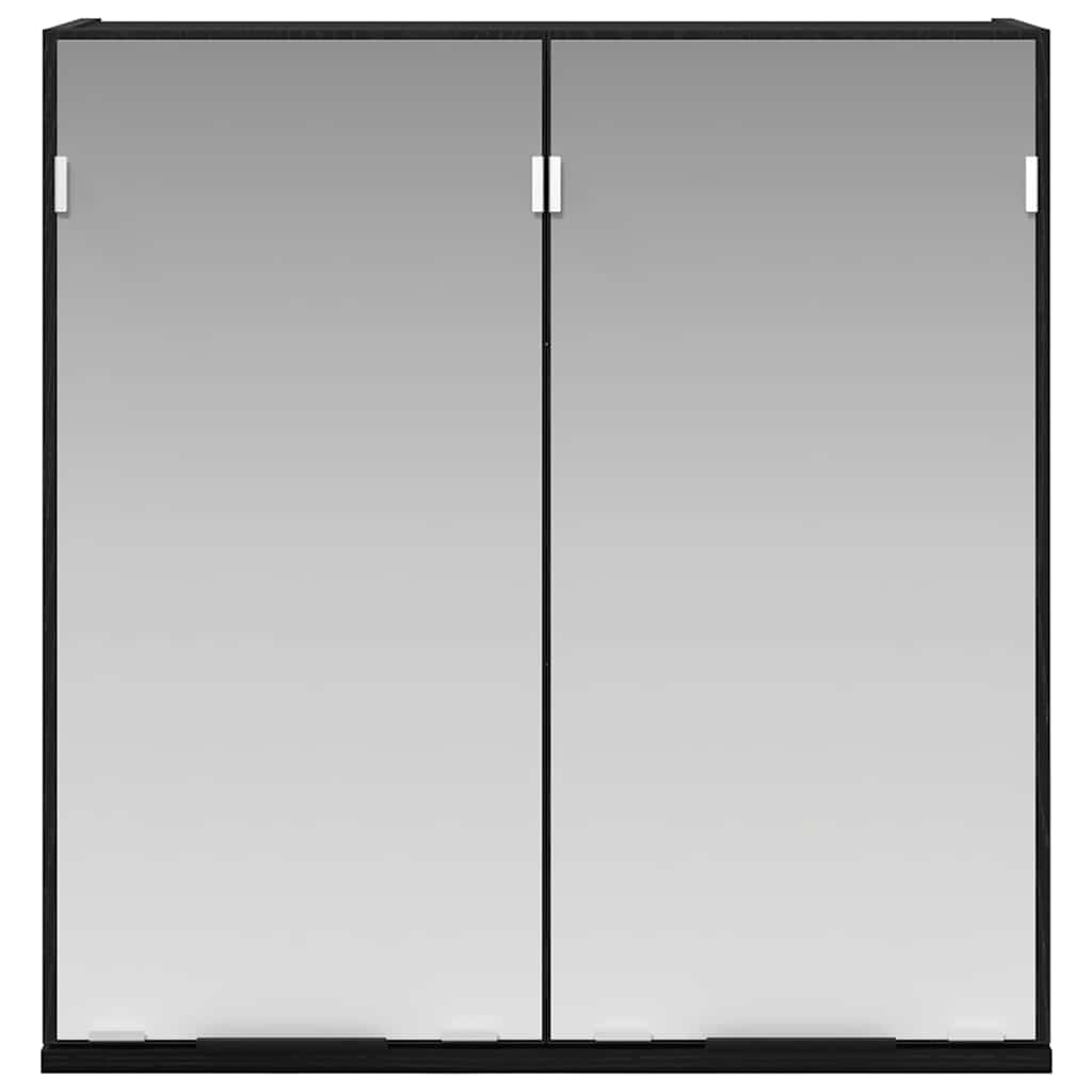 Spiegelschrank Schwarz Eichen-Optik 64 x 20 x 67 cm