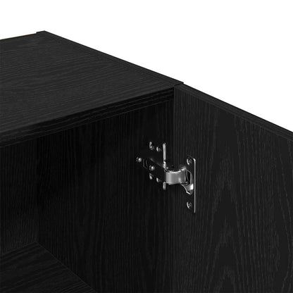 Badezimmerschrank Schwarz Eichen-Optik 32 x 34 x 188,5 cm