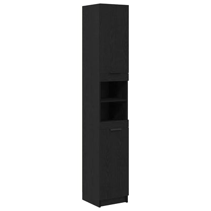 Badezimmerschrank Schwarz Eichen-Optik 32 x 34 x 188,5 cm