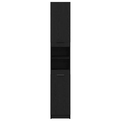 Badezimmerschrank Schwarz Eichen-Optik 32 x 34 x 188,5 cm