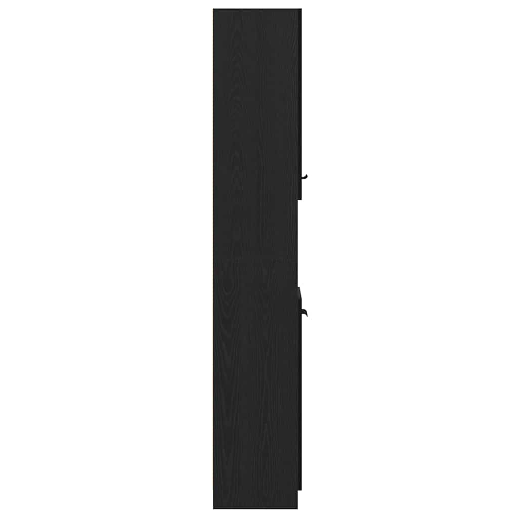 Badezimmer Schrank mit Regal Schwarze Eiche 32 x 34 x 188,5 cm