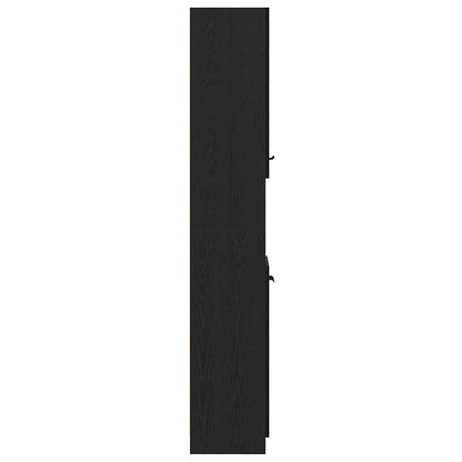 Badezimmerschrank Schwarz Eichen-Optik 32 x 34 x 188,5 cm