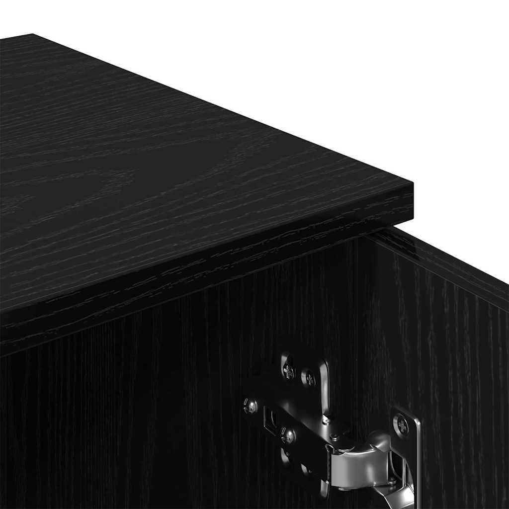 Sideboard 2 stk. Schwarz Eichen-Optik 30 x 30 x 70 cm