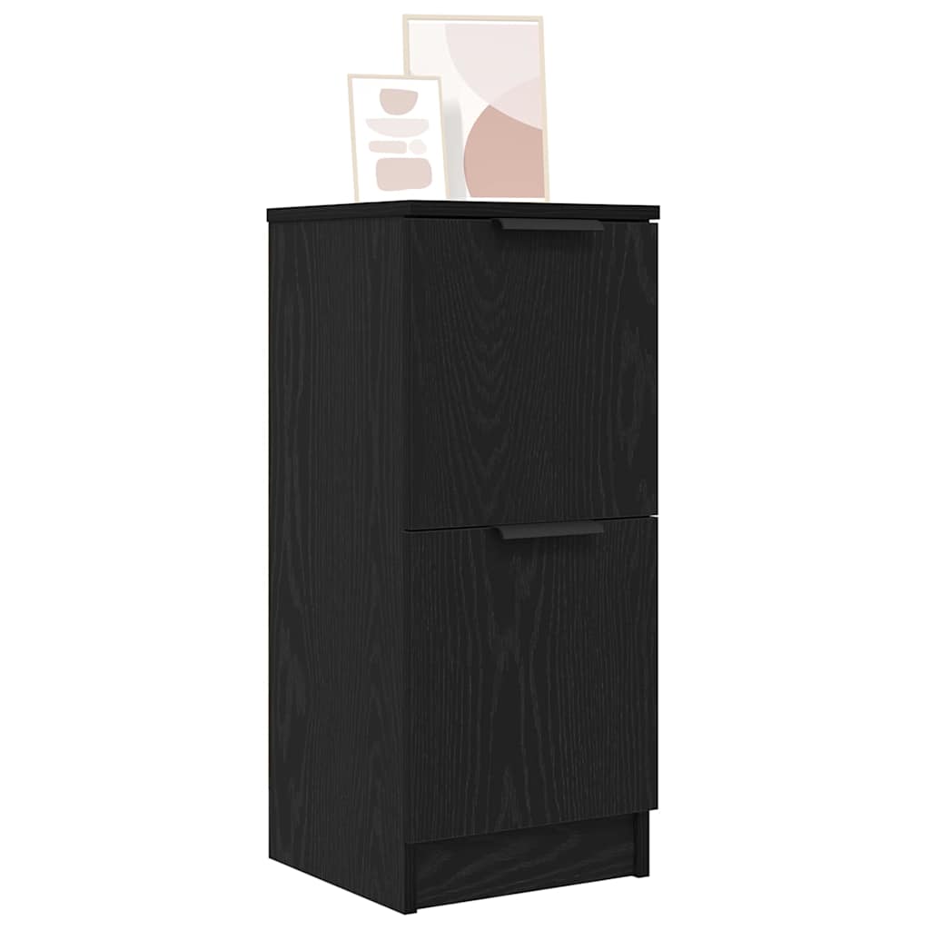 Sideboard 2 stk. Schwarz Eichen-Optik 30 x 30 x 70 cm