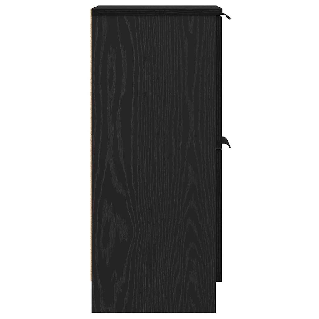 Sideboard 2 stk. Schwarz Eichen-Optik 30 x 30 x 70 cm