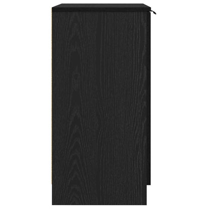Schuhschrank Schwarz Eichen-Optik 59 x 35 x 70 cm Holzwerkstoff
