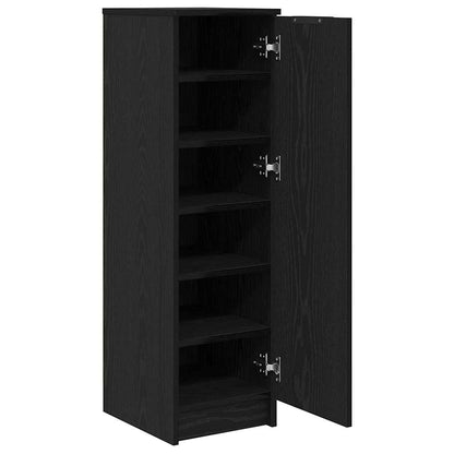 Schuhschrank mit Regal Schwarz Eichen-Optik 29,5 x 35 x 101 cm