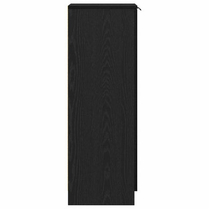Schuhschrank mit Regal Schwarz Eichen-Optik 29,5 x 35 x 101 cm