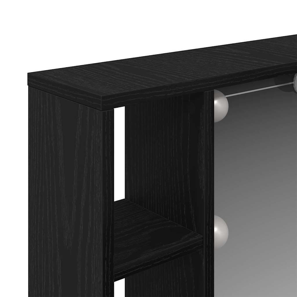 Spiegelschrank mit Regal Schwarz Eichen-Optik 76 x 15 x 55 cm