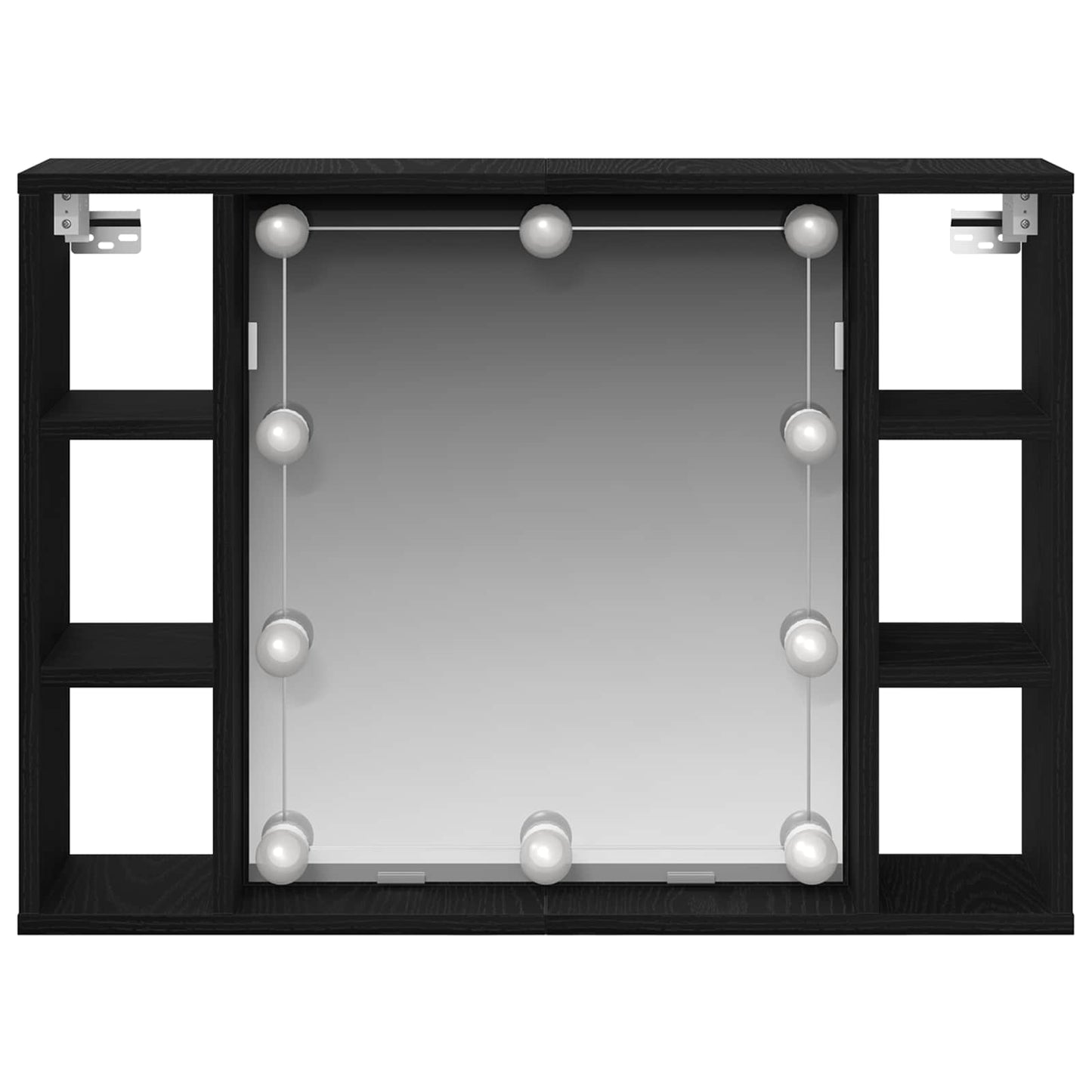 Spiegelschrank mit Regal Schwarz Eichen-Optik 76 x 15 x 55 cm
