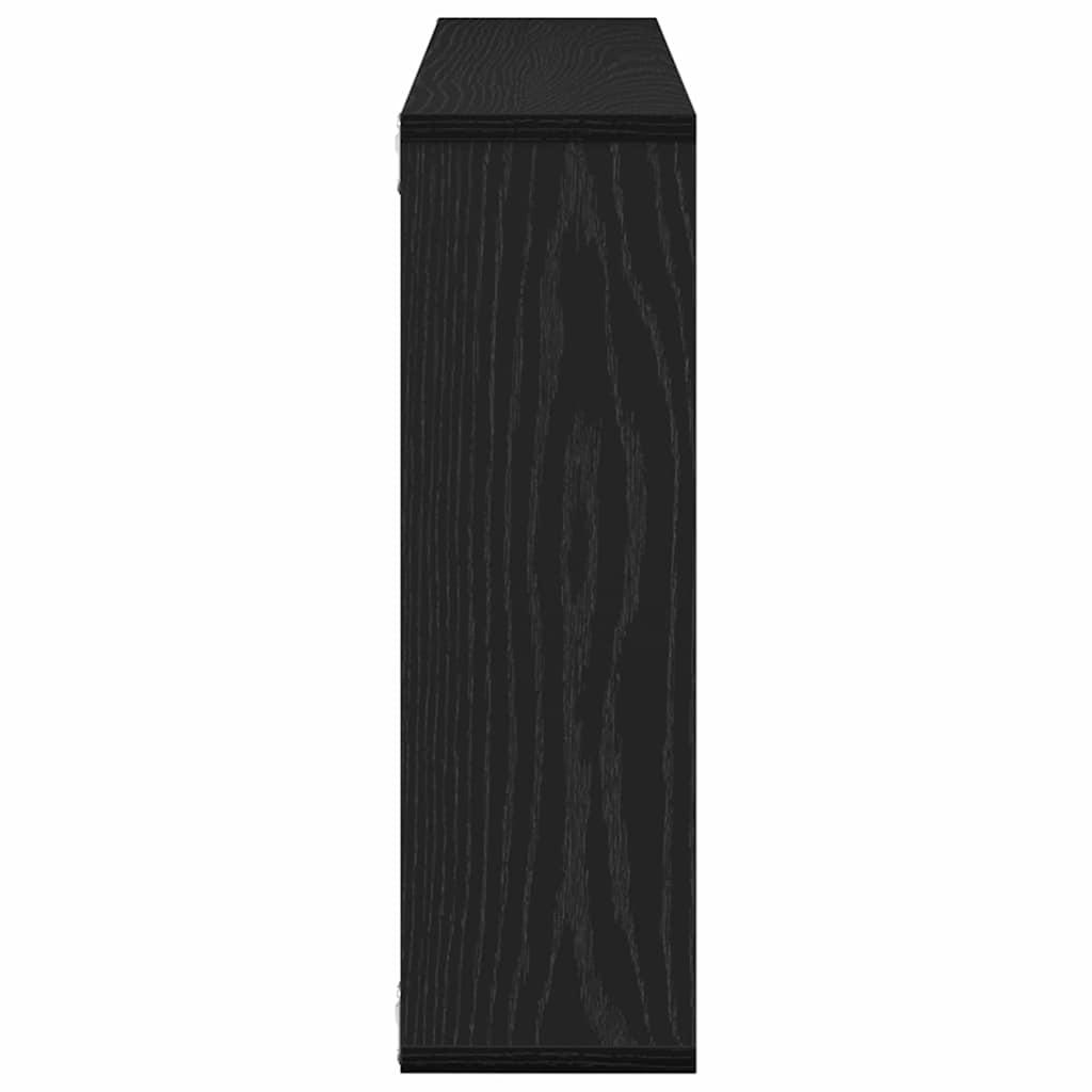 Wandregal Schwarz Eichen-Optik 85 x 16 x 52,5 cm Holzwerkstoff