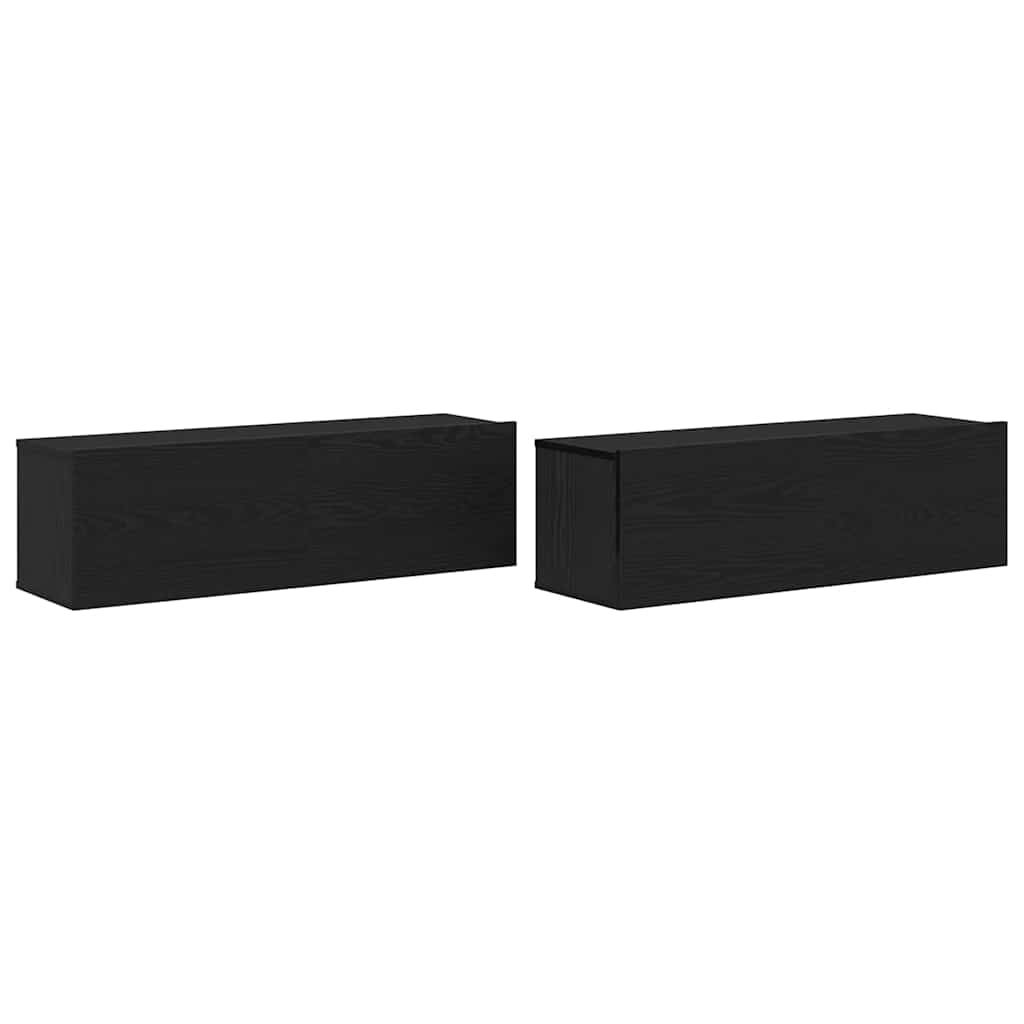 TV-Schränk 2 stk. Schwarz Holzwerkstoff