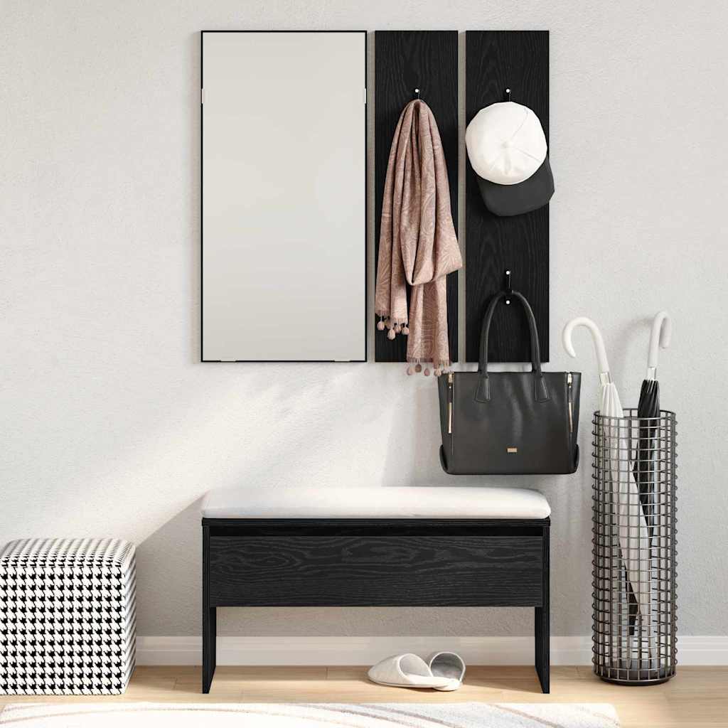 Flurmöbel-Set 4 stk. Schwarz Eichen-Optik 80 x 30,5 x 40 cm