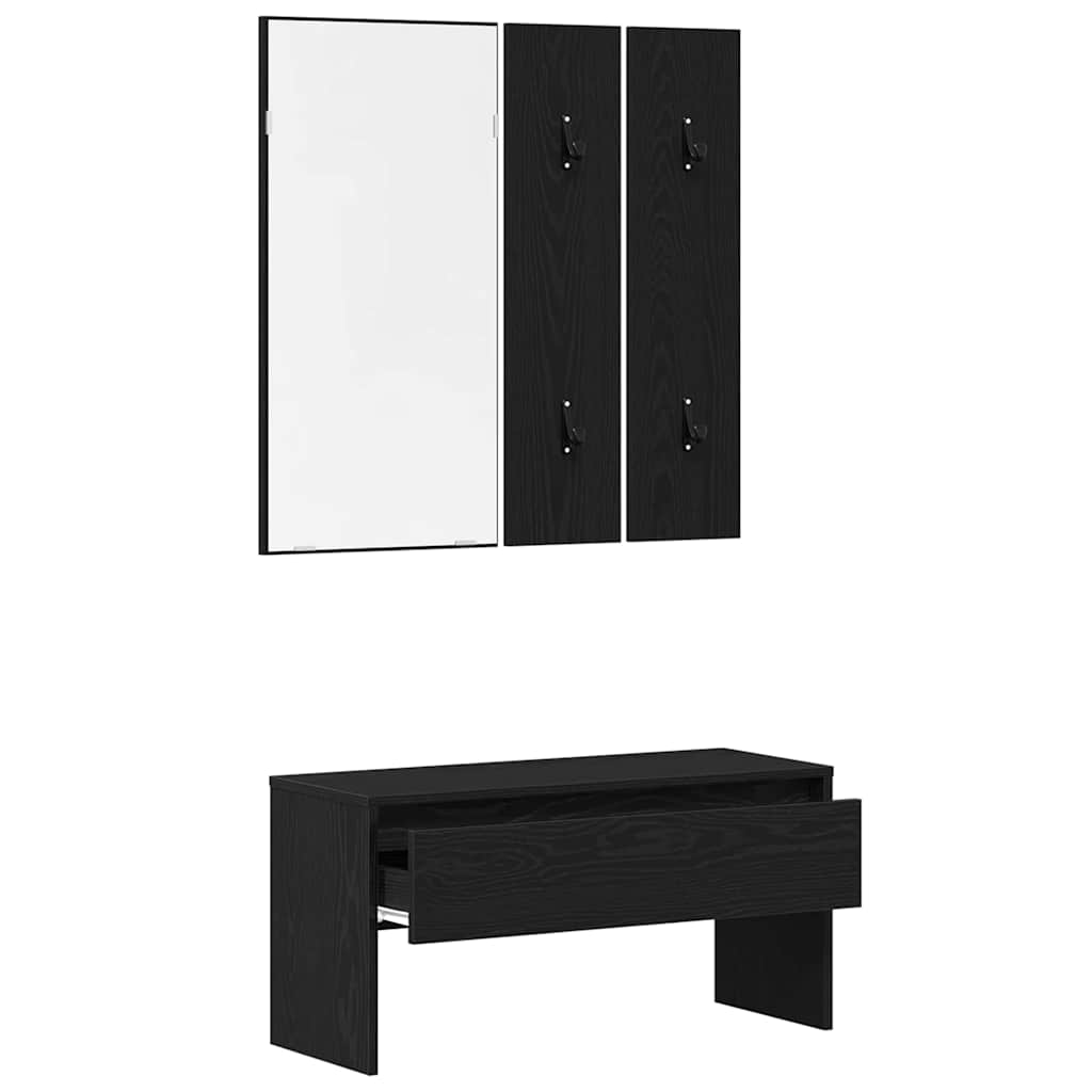 Flurmöbel-Set 4 stk. Schwarz Eichen-Optik 80 x 30,5 x 40 cm