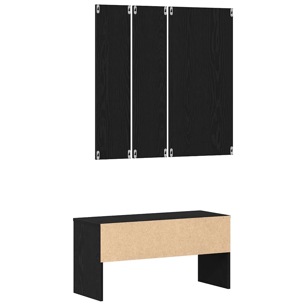 Flurmöbel-Set 4 stk. Schwarz Eichen-Optik 80 x 30,5 x 40 cm
