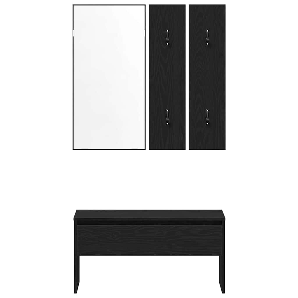 Flurmöbel-Set 4 stk. Schwarz Eichen-Optik 80 x 30,5 x 40 cm