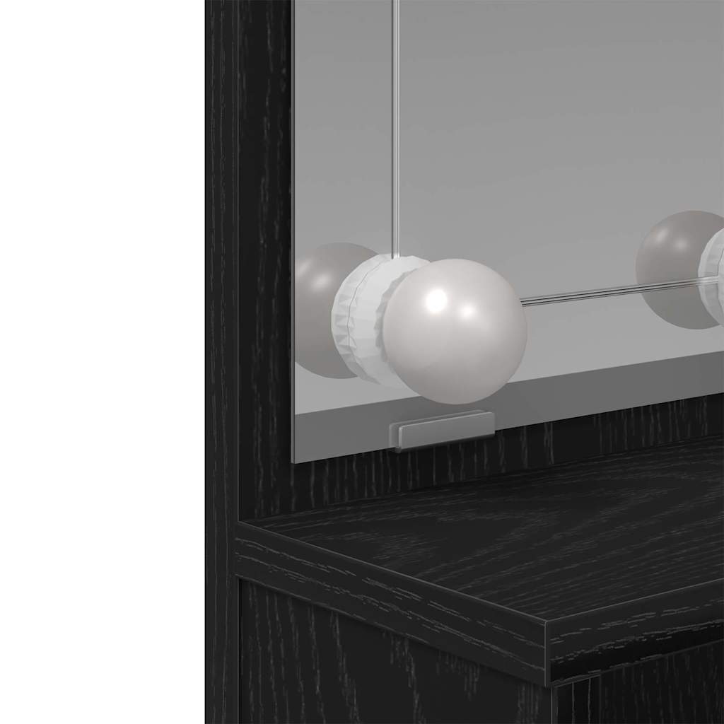 Schminktisch mit Regal Schwarz Eichen-Optik 86.5 x 35 x 136 cm