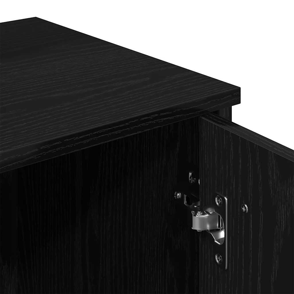 Schminktisch mit Regal Schwarz Eichen-Optik 86.5 x 35 x 136 cm