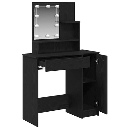Schminktisch mit Regal Schwarz Eichen-Optik 86.5 x 35 x 136 cm