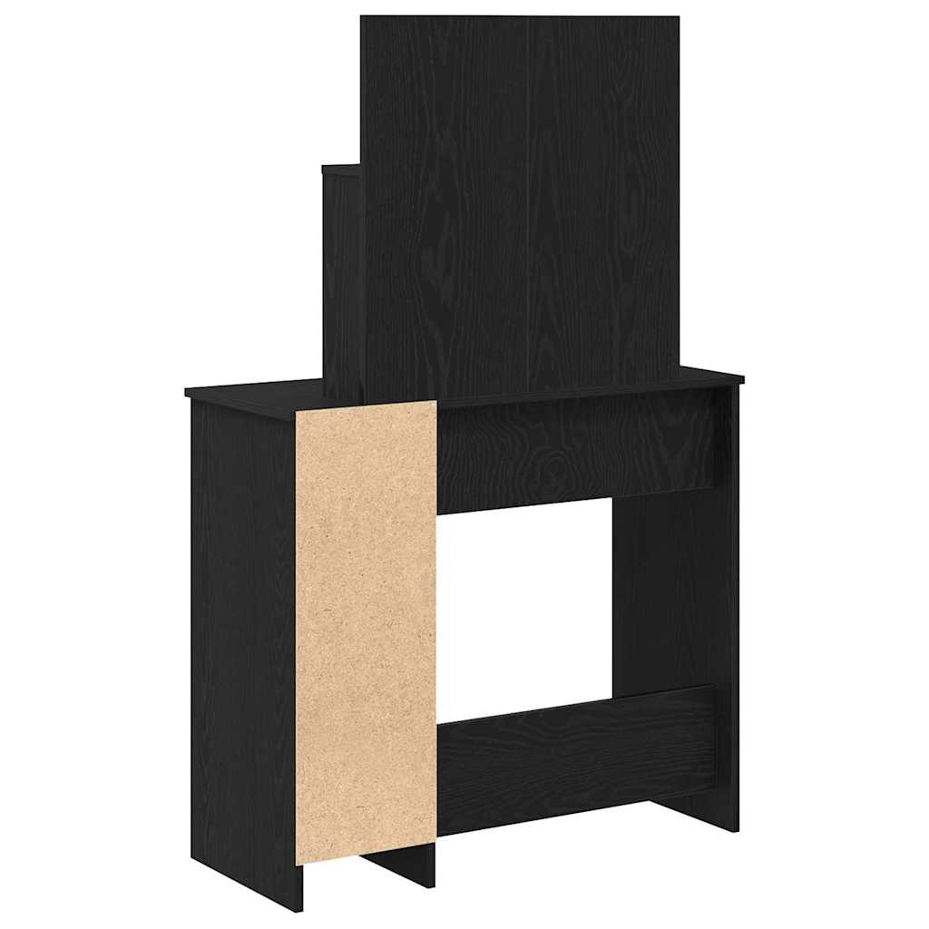 Schminktisch mit Regal Schwarz Eichen-Optik 86.5 x 35 x 136 cm