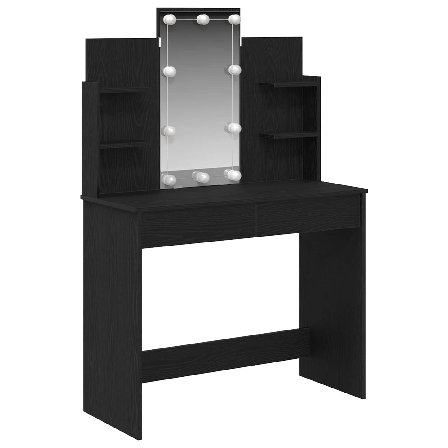 Schminktisch Schwarz Eichen-Optik 96 x 39 x 142 cm