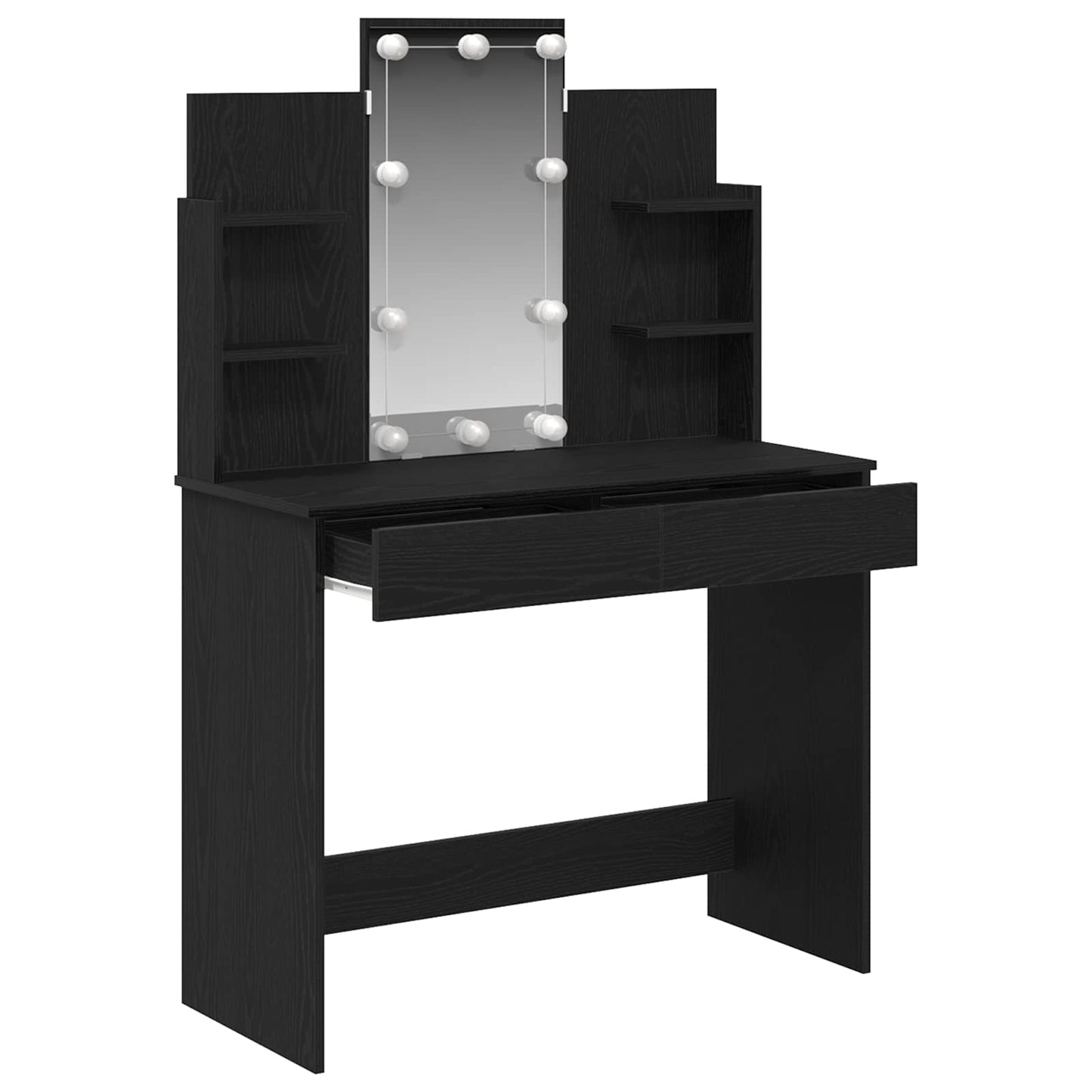Schminktisch Schwarz Eichen-Optik 96 x 39 x 142 cm