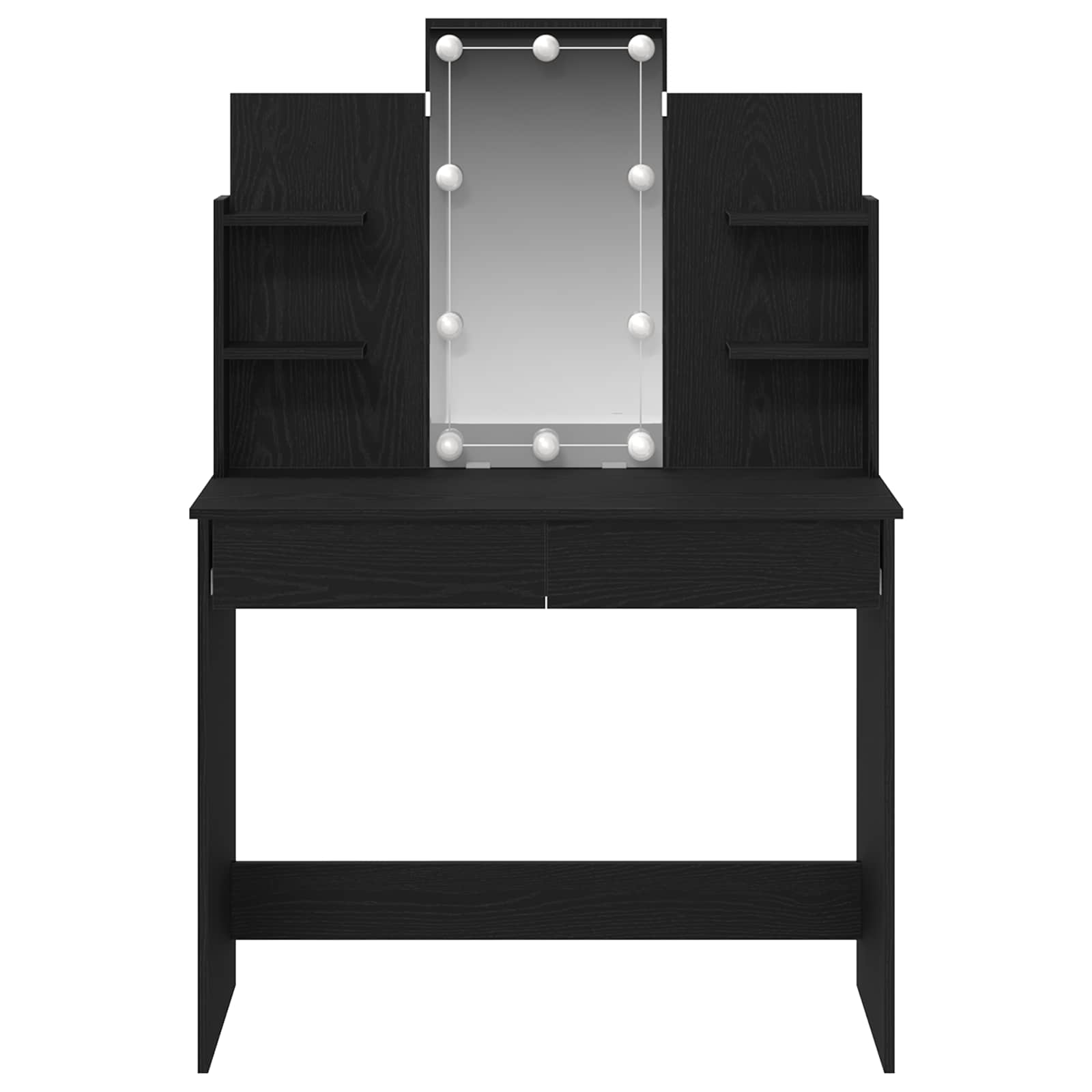 Schminktisch Schwarz Eichen-Optik 96 x 39 x 142 cm