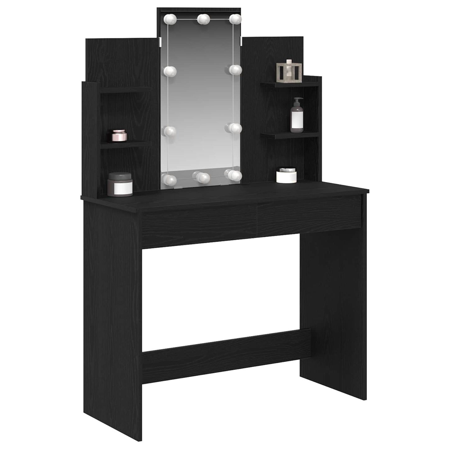 Schminktisch Schwarz Eichen-Optik 96 x 39 x 142 cm