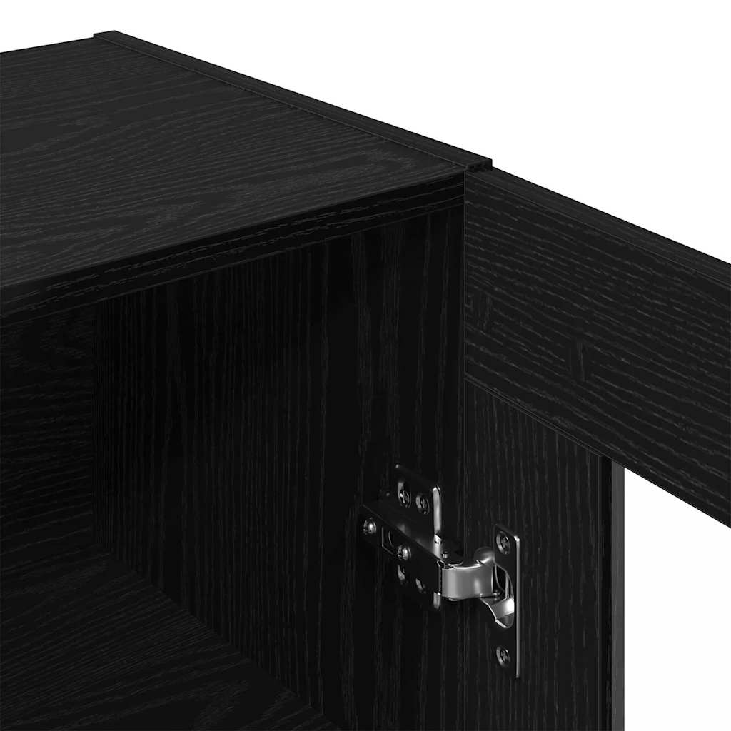 Wandschrank Schwarz Eichen-Optik 69,5 x 34 x 90 cm