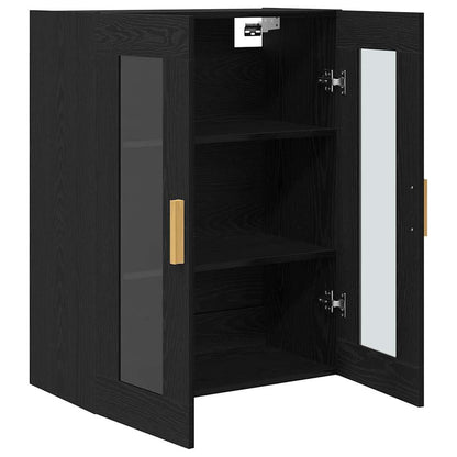 Wandschrank Schwarz Eichen-Optik 69,5 x 34 x 90 cm