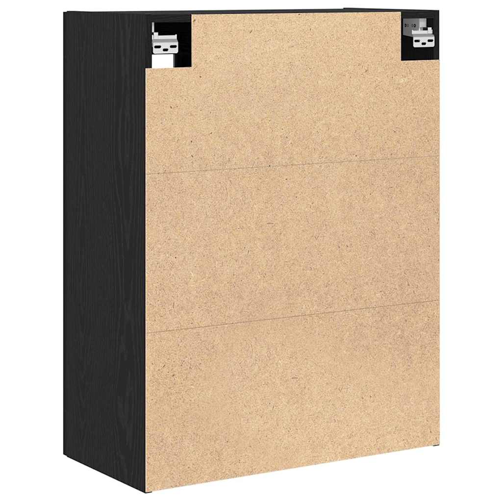 Wandschrank Schwarz Eichen-Optik 69,5 x 34 x 90 cm