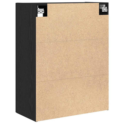 Wandschrank Schwarz Eichen-Optik 69,5 x 34 x 90 cm