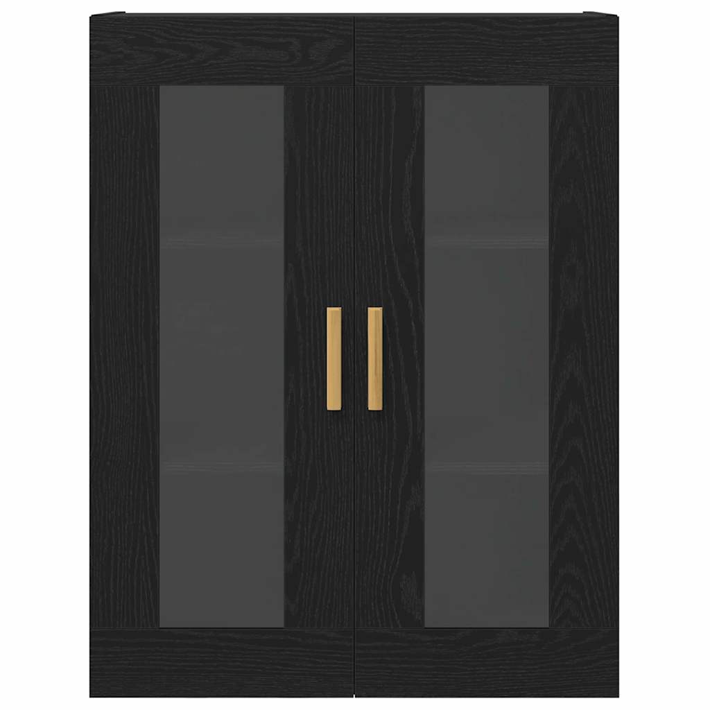 Wandschrank Schwarz Eichen-Optik 69,5 x 34 x 90 cm