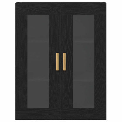 Wandschrank Schwarz Eichen-Optik 69,5 x 34 x 90 cm