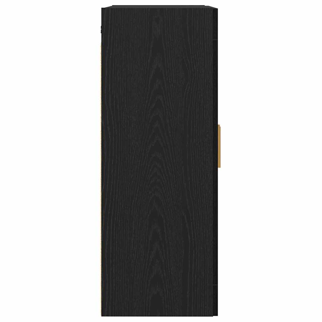 Wandschrank Schwarz Eichen-Optik 69,5 x 34 x 90 cm