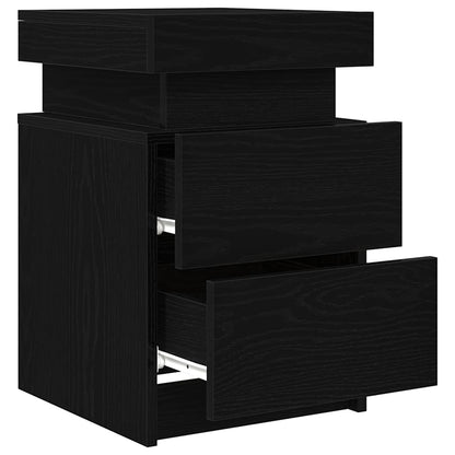 Nachttisch 2 stk. Schwarz Eichen-Optik 35 x 39 x 55 cm
